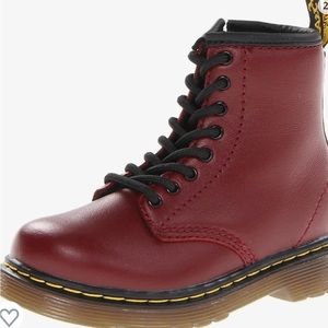 Doc Martens burgundy kids boots